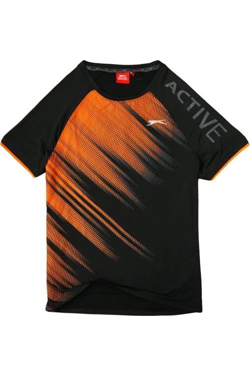 slazenger-czarno-pomaranczowy-meski-t-shirt-sportowy-active-glowne.webp