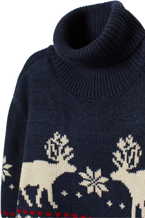 h&amp;m-meski-swiateczny-granatowy-sweter-golf-norweski-wzor-zblizenie.webp