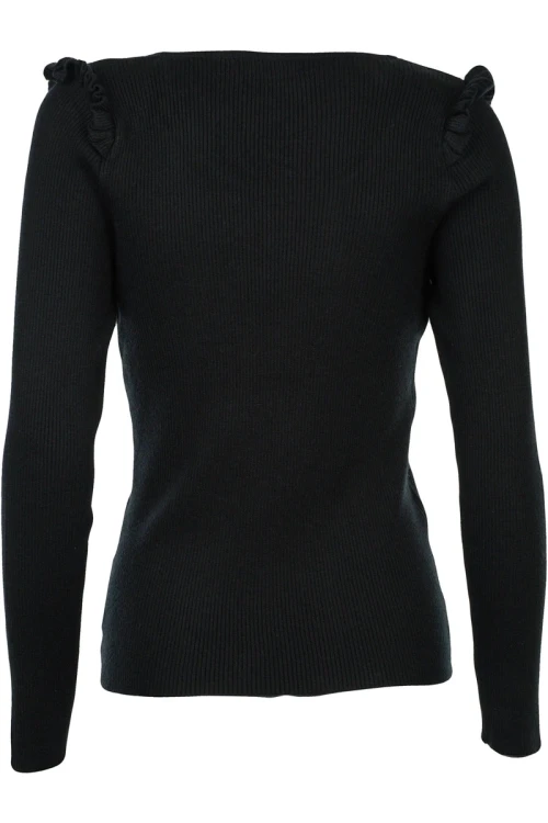 f&amp;f-czarny-sweter-z-falbanka-z-prazkowanej-dzianiny-tyl2.webp