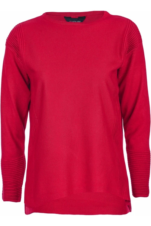 yours-czerwony-zebrowany-sweter-plus-size-glowne.webp