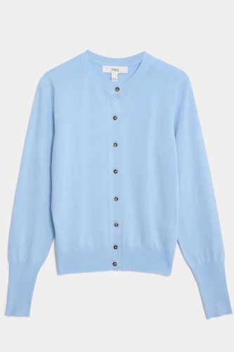 M&amp;S-jasnoniebieski-sweter-kardigan-brazowy-guzik-glowne.webp