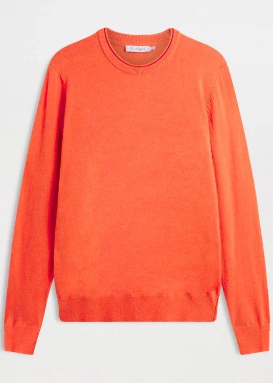 Conbipel-pomaranczowy-meski-lekki-sweter-lambswool-welna-jagnieca-glowne.webp