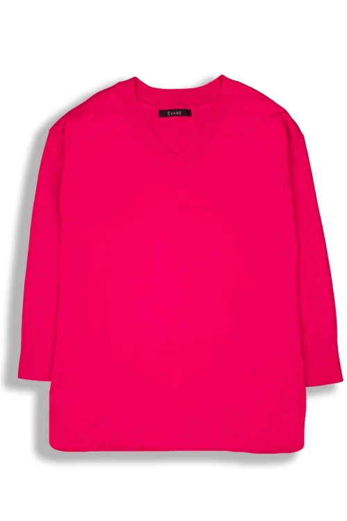 Evans-koralowy-sweter-v-neck-plus-size-glowne.webp