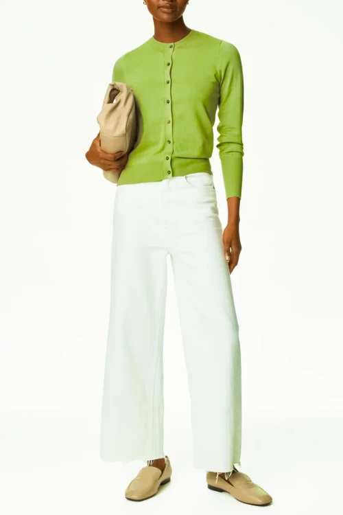 M&S-limonkowy-sweter-kardigan-brazowy-guzik-modelka-przod2.webp