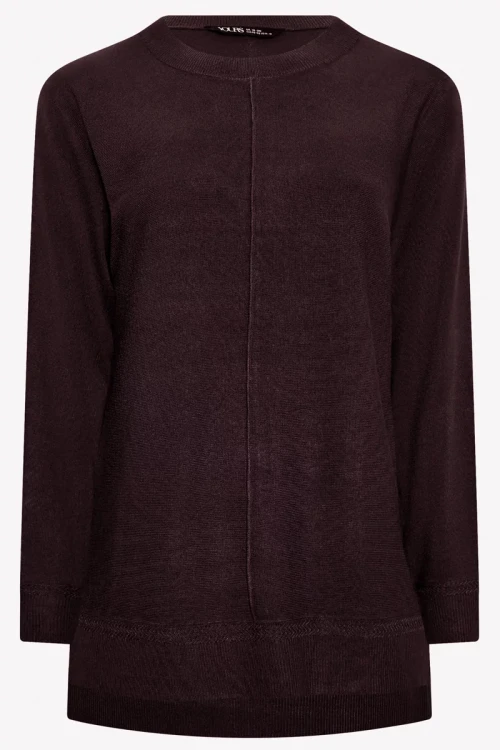 Yours-burgundowy-asymetryczny-sweter-plus-size-glowne.webp