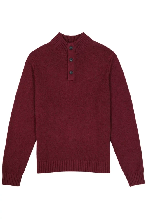 Izod-meski-bordowy-rozpinany-sweter-guziki-glowne.webp