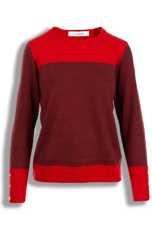 M&S-czerwony-bordowy-sweter-w-pasy-guziki-glowne.webp