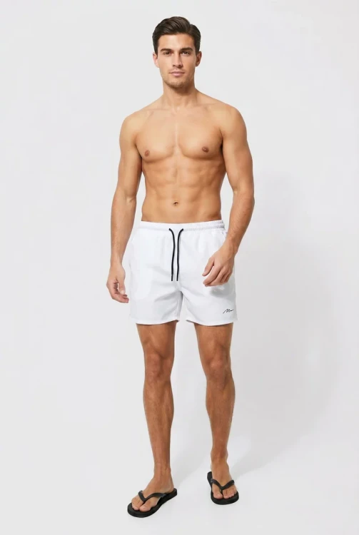 Boohoo-biale-meskie-spodenki-do-plywania-model-1.webp