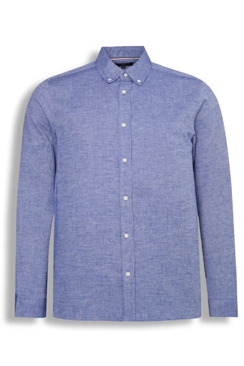 George-meska-bawelniana-niebieska-koszula-regular-fit-kratka-tyl.webp