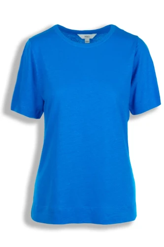 M&S-kobaltowa-lniana-bluzka-t-shirt-modal-glowne.webp