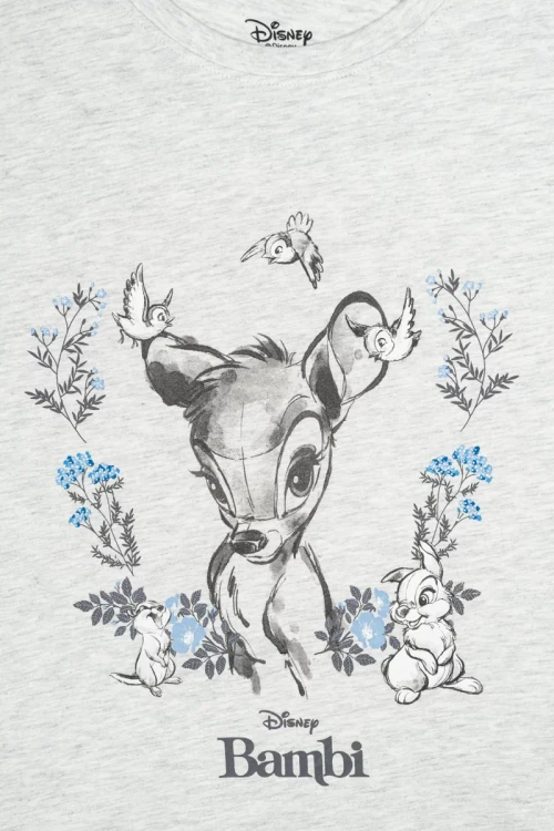 Disney-szara-pizama-koszula-nocna-Bambi-zblizenie.webp