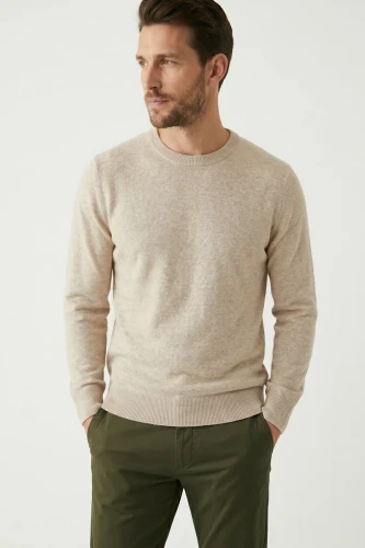 M&S-meski-bezowy-sweter-czysta-bawelna-model-przod.webp